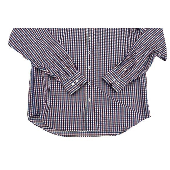 Bugatchi Long Sleeved Cotton Dress Shirt Multi Colored Checks Men's Size XL/XXL‎ - Picture 11 of 14